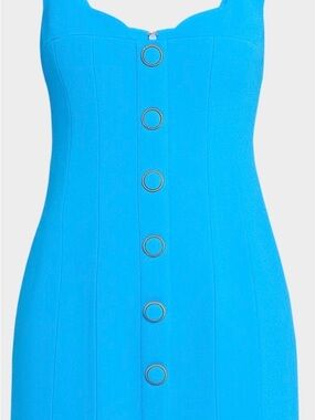 Rebecca Vallance Skylar Button-Front Sweetheart Mini Dress.